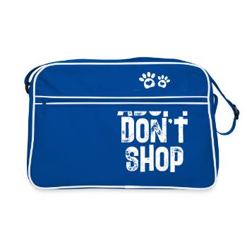 Dog Adopt Dont Boutique Déclaration - cadeau - Sac Retro - bleu/blanc - Devant