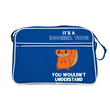 Squirrel - squirrel fan - squirrel - Retro Bag - blue/white - Front