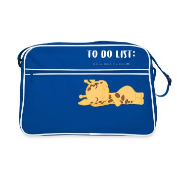 Giraffe - Giraffes - Giraffe fan - Lazy - Retro Bag - blue/white - Front