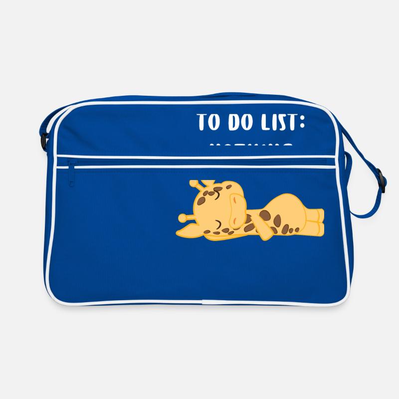Giraffe - Giraffes - Giraffe fan - Lazy - Retro Bag - blue/white