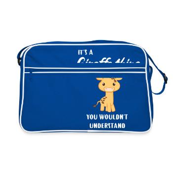 Giraffe - Giraffe - Giraffe fan - Gift - Retro Bag - blue/white - Front