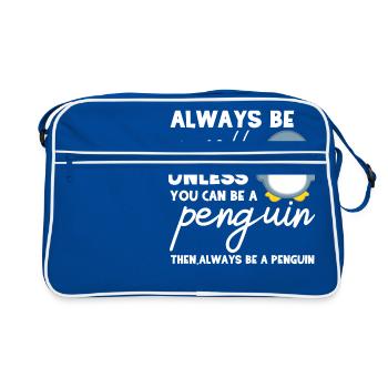 Pingouin - Pingouins - Penguin Motive - Soyez vous-même - Sac Retro - bleu/blanc - Devant