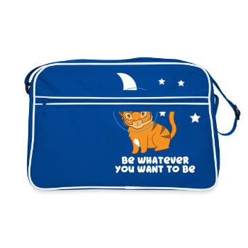 Tiger - Tiger Fan - Tiger Lover - Soyez vous-même - Sac Retro - bleu/blanc - Devant