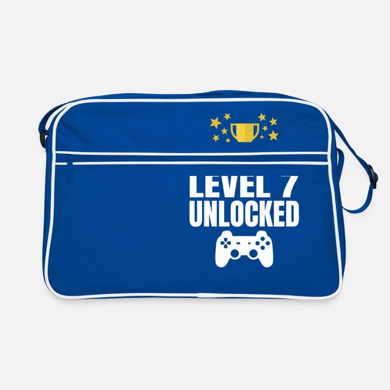 Level 7 Unlocked 7. Geburtstag Zocker Tshirt Retro Tasche