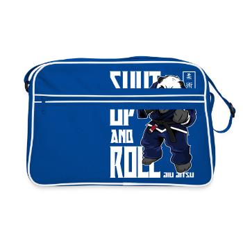 Angry BJJ Panda - chemise brésilienne de Jiu Jitsu de BJJ - Sac Retro - bleu/blanc - Devant