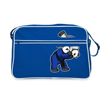 Panda Hip Throw - BJJ JiuJitsu MMA T-shirt - Sac Retro - bleu/blanc - Devant