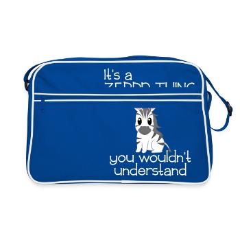 Zebra - Zebras - Zebra T-Shirt - Zebra Motive - Retro Bag - blue/white - Front