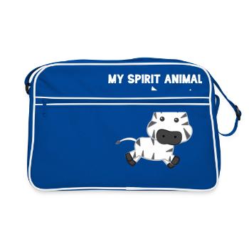 Zebra - Zebra - Zebra T-Shirt - Spirit Animal - Retro Bag - blue/white - Front