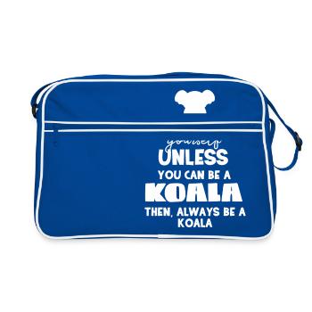 Koala - Koalas - T-shirt Koala - Soyez vous-même - Sac Retro - bleu/blanc - Devant