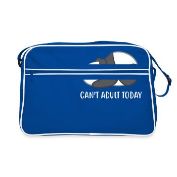 Panda - Panda T-Shirt - Pandamotiv - I can't adult - Retro Tasche - Blau/Weiß - Vorne