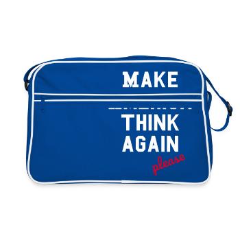 Make America Think Again – Anti  Populism - Retro Bag - blue/white - Front