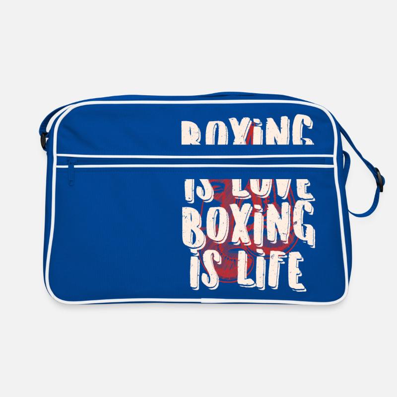 Gants de boxe doux cadeau cool - Sac Retro - bleu/blanc