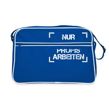 Nur einmal mit Profis arbeiten. Arbeit, Job - Retro Tasche - Blau/Weiß - Vorne