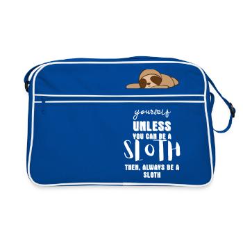 Paresseux - Paresseux - T-shirt paresseux - Soyez vous-même - Sac Retro - bleu/blanc - Devant