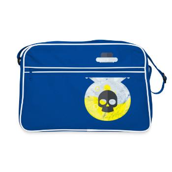Nerd Gift Chemistry Skull Danger Warning - Retro Bag - blue/white - Front