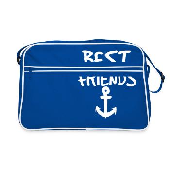 Best friends, beste Freunde - Retro Tasche - Blau/Weiß - Vorne