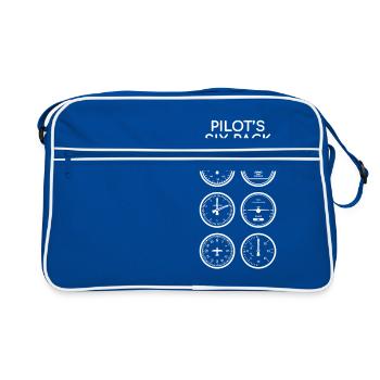 Aviation - Six Pack Pilote - Cadeau - Sac Retro - bleu/blanc - Devant