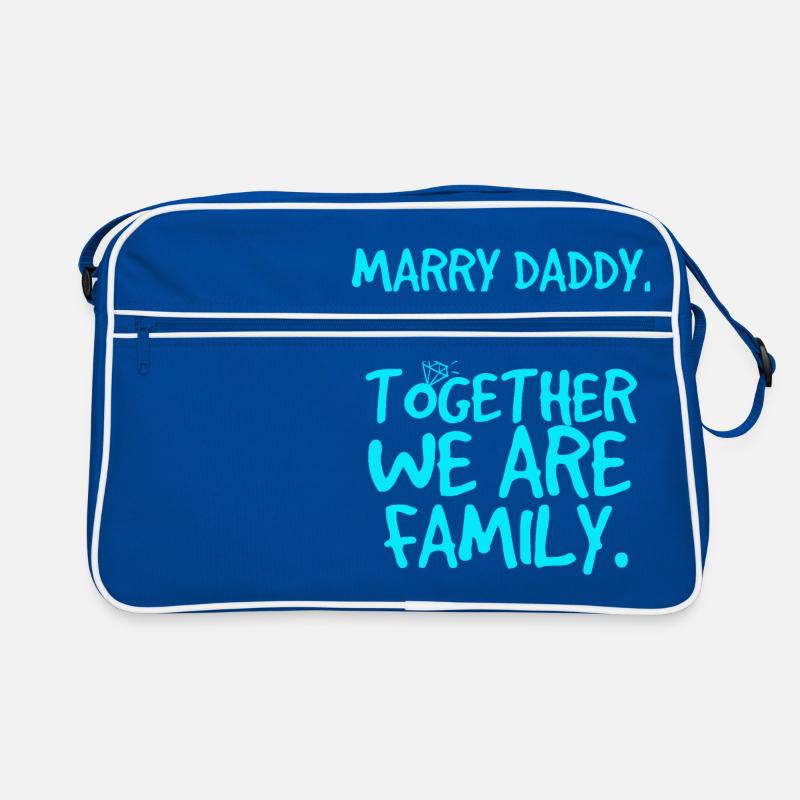 Marry daddy, heiratsantrag - Retro Tasche - Blau/Weiß