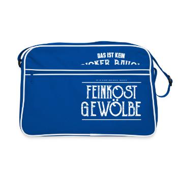 Dicker Bauch dick fett lustig Geschenk Geburtstag - Retro Tasche - Blau/Weiß - Vorne