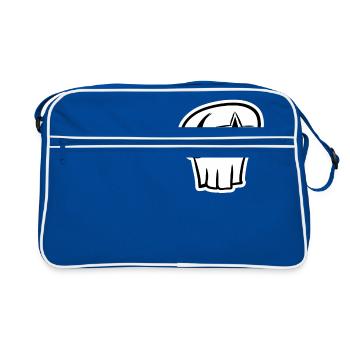 Skull skull star moon rock punk rock shirt - Retro Bag - blue/white - Front