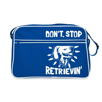 N'arrêtez pas de récupérer '- Golden Retriever - Sac Retro - bleu/blanc - Devant
