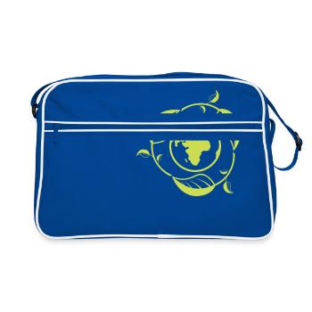 Recycler les feuilles de plantes de la planète durable I Gift - Sac Retro - bleu/blanc - Devant