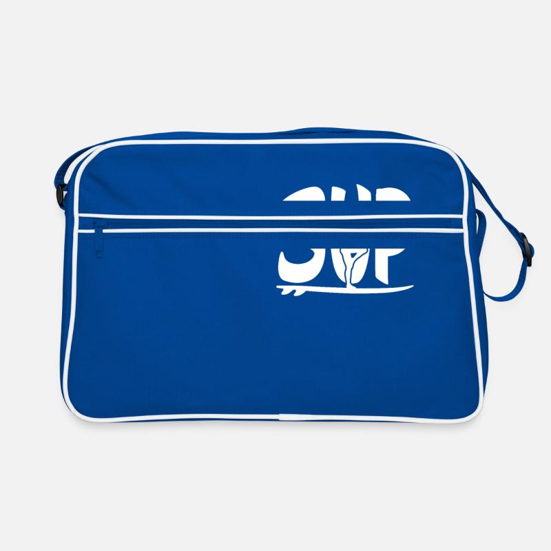 Sup, Yoga, perfektes Geschenk - Retro Tasche - Blau/Weiß