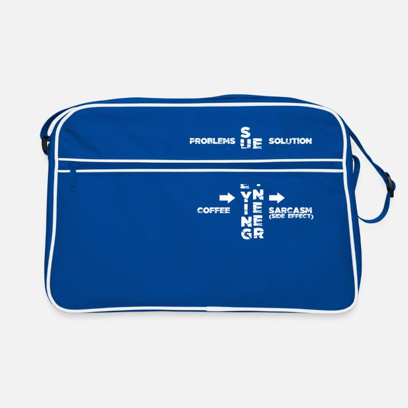 Vermessungsingenieur - Retro Tasche - Blau/Weiß