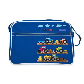 Tractor tractor farm - Retro Bag - blue/white - Front