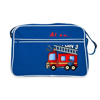 Anniversaire 3 ans service d'incendie, camion de pompiers T-Shir - Sac Retro - bleu/blanc - Devant