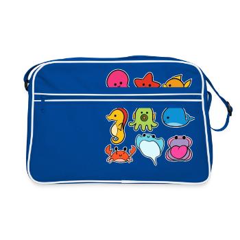 Animaux marins Animaux marins - Sac Retro - bleu/blanc - Devant