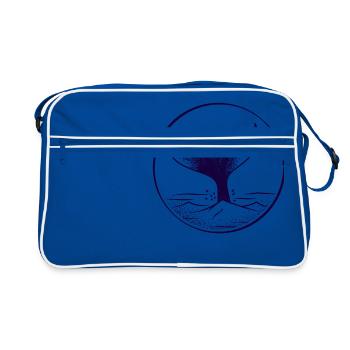 Whale fin whale water fin lake gift - Retro Bag - blue/white - Front