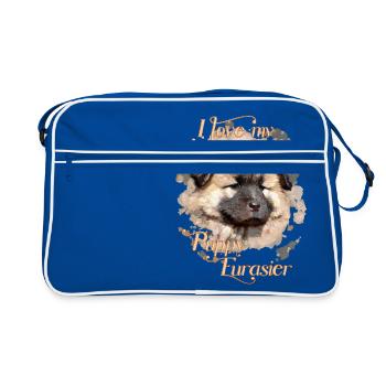 My pet dog Eurasier - Retro Bag - blue/white - Front