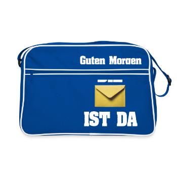 Guten Morgen die Post ist da! Tshirt für Postboten - Retro Tasche - Blau/Weiß - Vorne