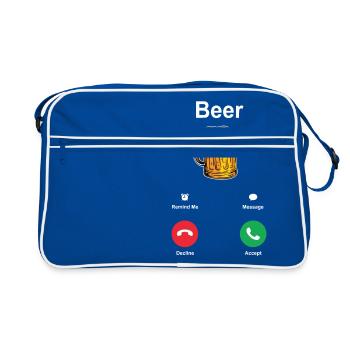 Beer is Calling - Retro Bag - blue/white - Front