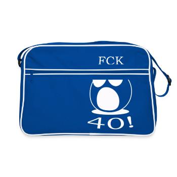 40. Geburtstag, Geburtstag, 40, vierzig - Retro Tasche - Blau/Weiß - Vorne