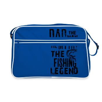 Dad The Man The Myth The Fishing Legend print für - Retro Tasche - Blau/Weiß - Vorne