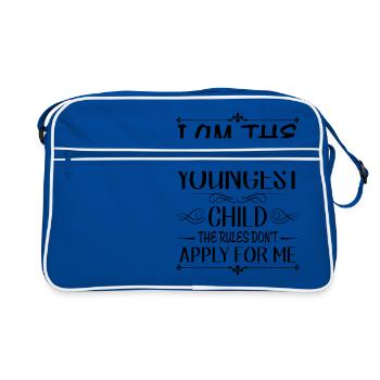 I am the youngest child rules don't apply for me - Retro Tasche - Blau/Weiß - Vorne