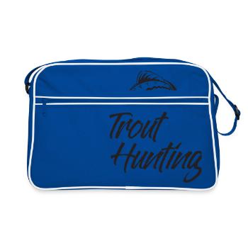 Angler - Angelsport - Forelle - Geschenk - Retro Tasche - Blau/Weiß - Vorne