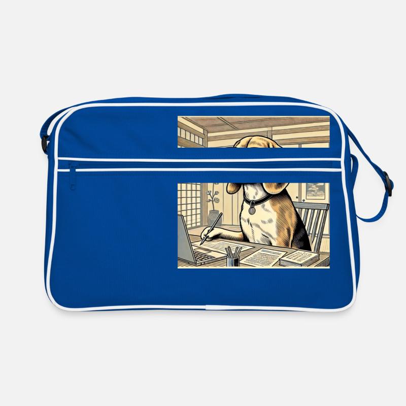 Beagle au bureau - style ukiyo-e Sac Retro