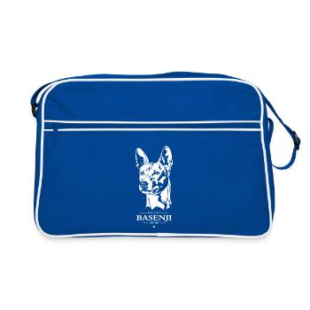 Basenji Mom Dog Dog Saying Wilsigns - Retro Bag - blue/white - Front