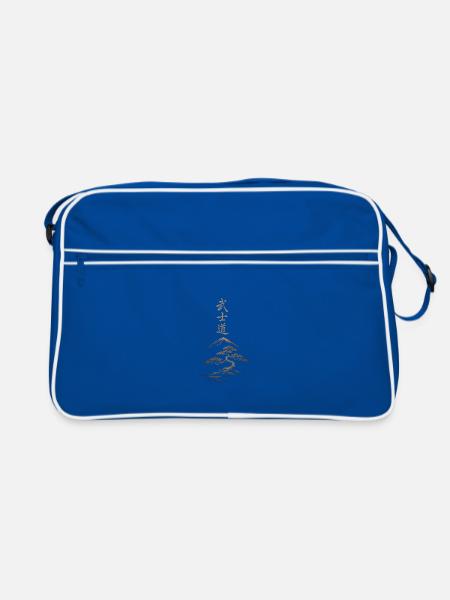 Bushido Berg Bonsai - Retro Tasche - Blau/Weiß - Vorne