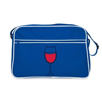 weinglas - Retro Tasche - Blau/Weiß - Vorne