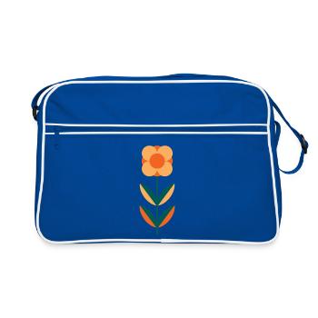 Design minimaliste de fleurs de coquelicot d’été - Sac Retro - bleu/blanc - Devant