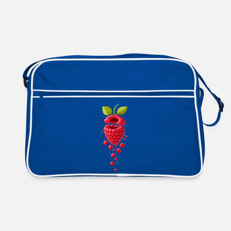 Saftige Himbeere surealistisch  Retro Tasche