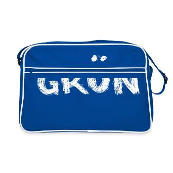 grün oder ? - Retro Tasche - Blau/Weiß - Vorne