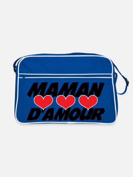 Maman d'Amour - Fête des Mères - Sac Retro - bleu/blanc - Devant