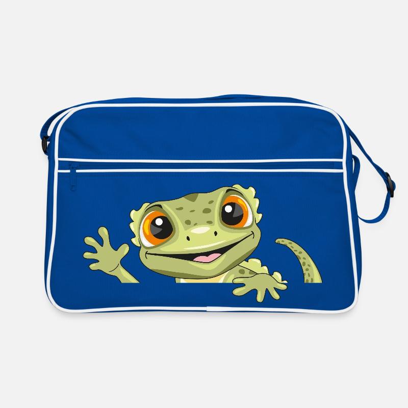 Coup d’œil drôle gecko accueillant Sac Retro