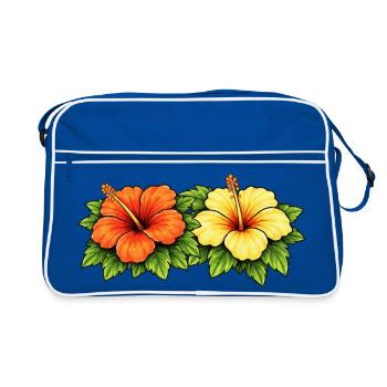 Hibiscus dans les fleurs tropicales - Sac Retro - bleu/blanc - Devant