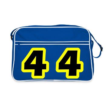 44 Number Symbol - Retro Bag - blue/white - Front